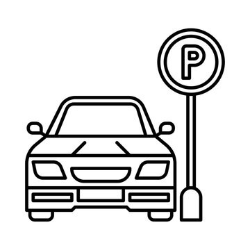 Public car parking icons and parking location symbols