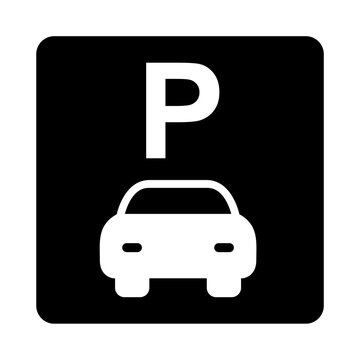Public car parking icons and parking location symbols