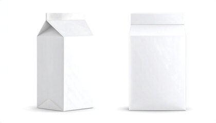 Two blank white paper packaging designs