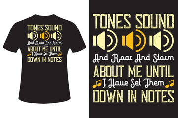 Fototapeta premium Music t shirt design with inspirational quote about music and notes