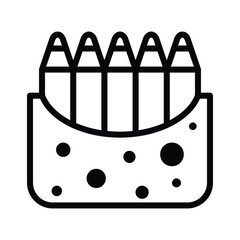 Crayon Outline Illustration Icon Vector for Education Design