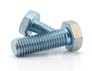 Two bolts on white background