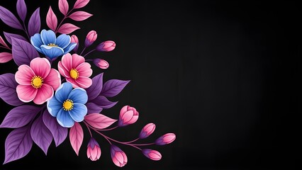 Happy mothers day floral wishes greeting card design