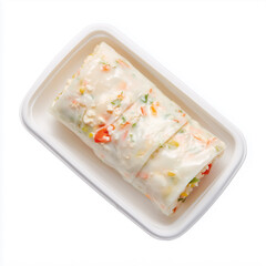 Sushi-style snack roll pack, imitation crab or salmon tofu, single-serve package