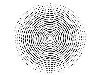 Black Dotted Circle Pattern on White Background