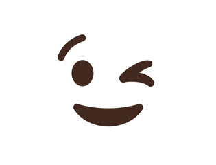 wink winking face emoji fun smile smiling emoji symbol sign icon vector illustration isolated flat playful, flirting, 