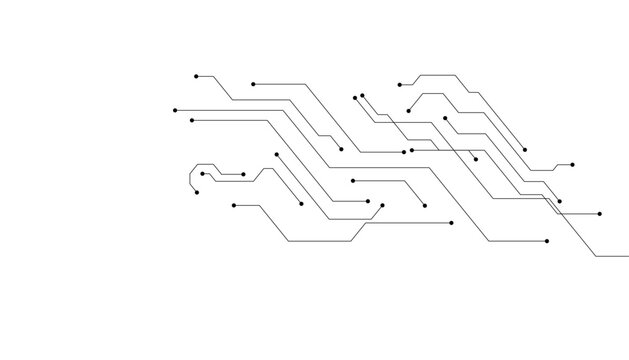 Vectors White Abstract geometric dots and lines connection circuit concept