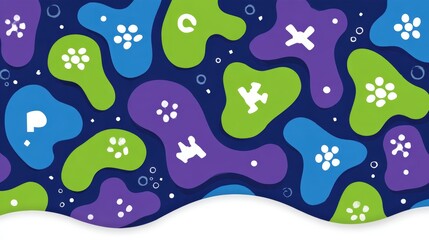 Colorful abstract background featuring organic shapes and playful designs in vibrant hues