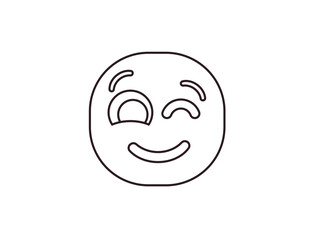wink winking face emoji fun smile smiling emoji symbol sign icon vector illustration isolated flat playful, flirting, 