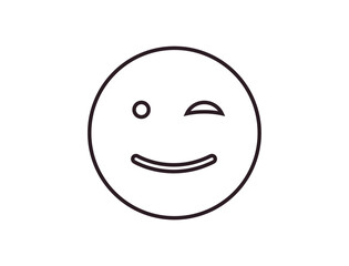 wink winking face emoji fun smile smiling emoji symbol sign icon vector illustration isolated flat playful, flirting, 