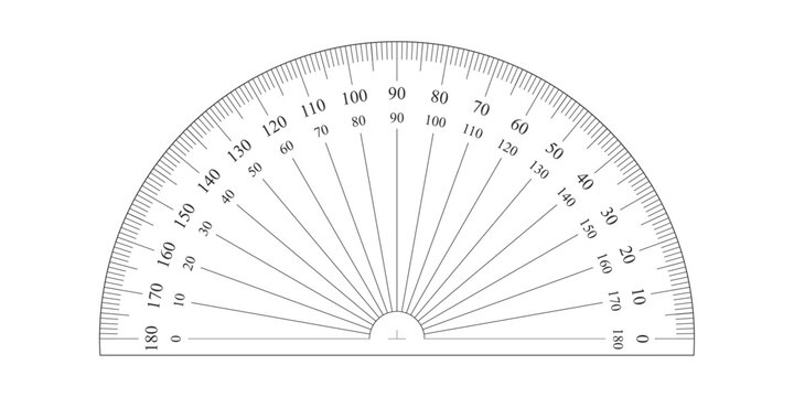 Protractor Vector Illustration for Angle Measurement Mathematics Geometry School Technical Tool Icon