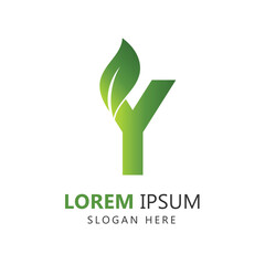 Letter Y Leaf Logo Template for Branding Design