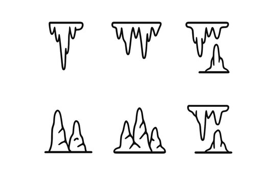 Stalactite and Stalagmite Icons