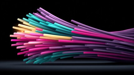 Colorful abstract composition of intertwined tubes creating a dynamic visual effect