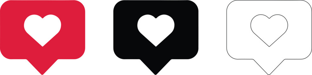  Liked Notification Icon Vector Illustration