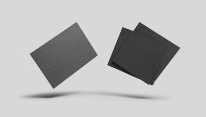 Floating Black Square Cards.