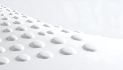 A wave of textured white, featuring a repetitive pattern of rounded, raised shapes