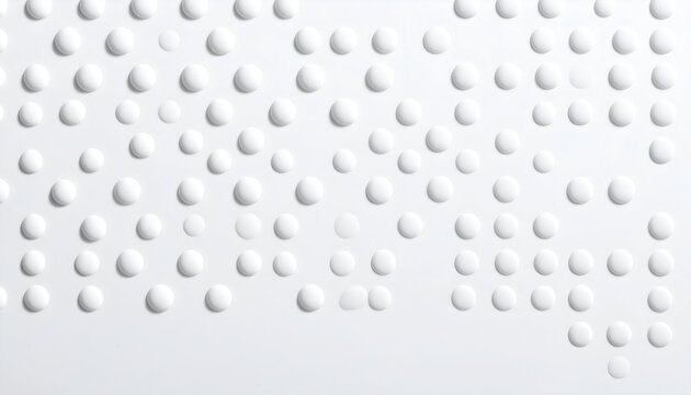White, textured surface with evenly spaced, raised spherical dots, resembling braille