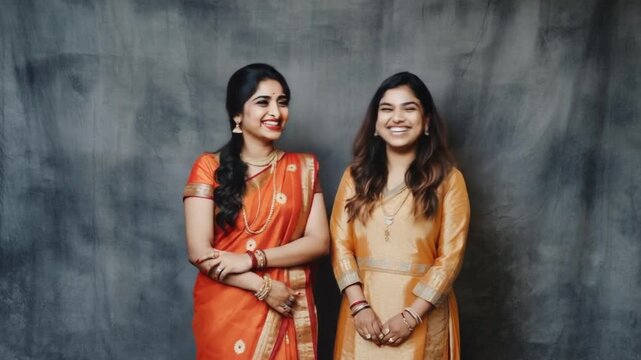Portrait of two indian women.