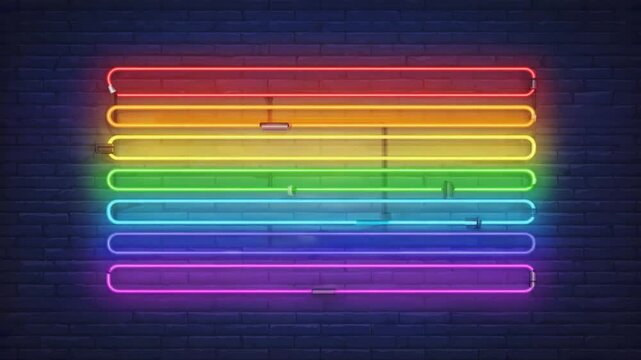Neon sign of the LGBT flag.