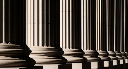 Architecture Pillars Stone Row Light Shadow