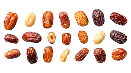 Assorted Dates on Transparent Background