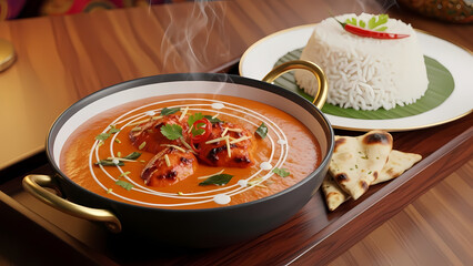 Luxury Butter Chicken Murgh Makhani Indian Fine Dining Cuisine
