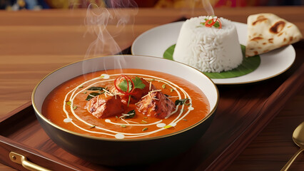 Luxury Butter Chicken Murgh Makhani Indian Fine Dining Cuisine
