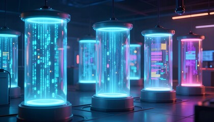 Glowing Cyber Data Chip