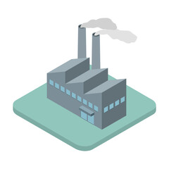 アイソメトリックイラスト：工場