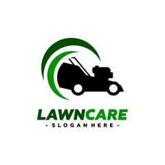 Lawn Care Service Logo Vector. Concept of landscaping, gardening and lawn maintenance logo template design.
