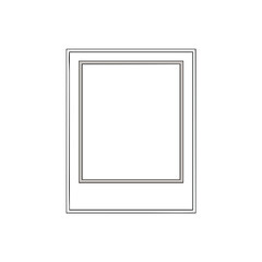 An isolated square photo outline with a white center and gray trim