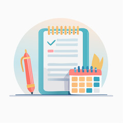 Obraz premium Checklist and Calendar Planning Concept
