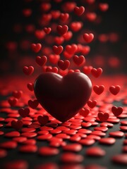 Heart surrounded by hearts