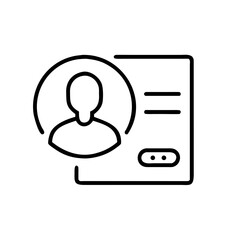User profile icon with outline design and simple elements  