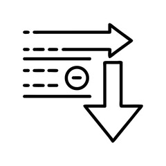 Directional arrows with motion lines indicating movement and flow  