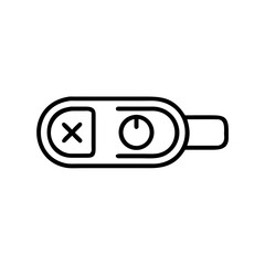 Toggle switch icon with on-off function and settings display  