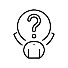 Person showing confusion with question mark above their head  