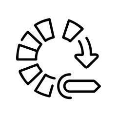 Circular arrow icon with multiple segments representing a process  