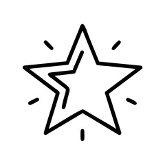 Star outline with rays depicting celebration and achievement  