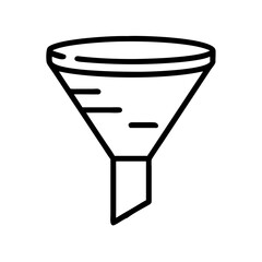 Simple outline illustration of a funnel in minimal design  