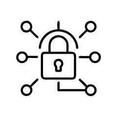 Padlock symbol representing digital security and network protection  