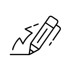 Pencil sketching line art illustration on white background  