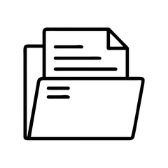 Document folder with papers and notes in minimalist style  