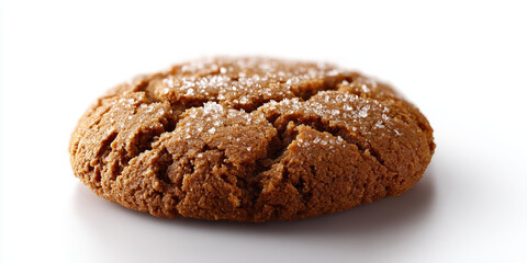 Fototapeta premium Gingerbread cookie sugar crumble brown baked dessert sweet snack closeup texture spice festive holiday rustic homemade crackle crumb treat food bakery cinnamon ginger nutmeg clove molasses round