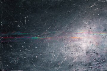 Textured, metallic background with scratches and a linear distortion creating a digital aesthetic