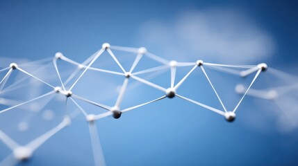 Abstract Representation of Connections and Networks in a Modern Digital Environment with Blue Background and Interconnected Nodes