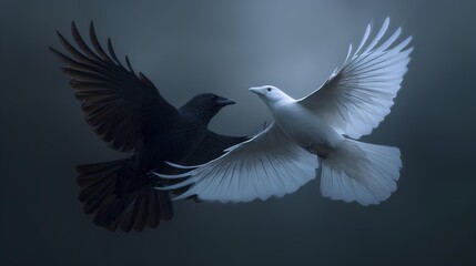 Abstract Blue Birds in Symmetrical Motion