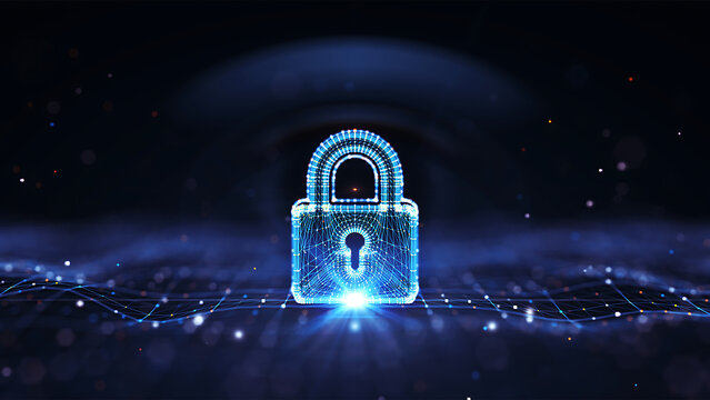 Digital padlock symbolizing cybersecurity and data protection - Powered by Adobe