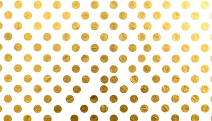Dense repeating pattern of gold circles against a stark white backdrop, simulating texture
